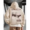 3 İplik Bej Unisex Brooklyn El Hoodie