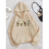 3 İplik Bej Coffe Baskılı Unisex Hoodie