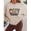 3 İplik Bej Cozy Baskılı Unisex Sweatshirt