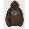 3 İplik Boston Baskılı Unisex Hoodie 