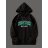 3 İplik Boston Baskılı Unisex Hoodie 