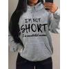 3 İplik Gri The Not Short Baskılı Unisex Hoodie