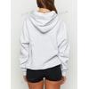 3 İplik Usa Baskılı Gri Unisex Hoodie