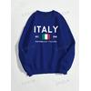 3 İplik Lacivert Italy Baskılı Unisex Sweatshirt