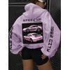 3 İplik Pembe Speed Up Baskılı Unisex Hoodie