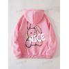 3 İplik Pembe Unisex Nice Baskılı Hoodie