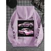 3 İplik Pembe Speed Up Baskılı Unisex Hoodie