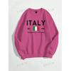 3 İplik Pembe Italy Baskılı Unisex Sweatshirt