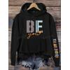 3 İplik Siyah Be Baskılı Unisex Hoodie