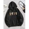 3 İplik Siyah Coffe Baskılı Unisex Hoodie