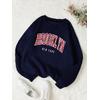 3 İplik Siyah Brooklyn Baskılı Unisex Sweatshirt