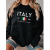 3 İplik Siyah Italy Baskılı Unisex Sweatshirt