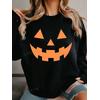 3 İplik Siyah Hallowen Baskılı Unisex Sweatshirt