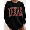 3 İplik Siyah Texas Baskılı Unisex Sweatshirt