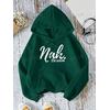 3 İplik Yeşil Nah Baskılı Unisex Hoodie