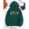 3 İplik Yeşil Coffe BaskılıUnisex Hoodie