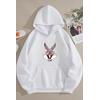 BUGS BUNNY SUPERME 3 İPLİK BEYAZ KAPŞONLU SWEAT