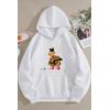 DUFFY DUCK 3 İPLİK BEYAZ KAPŞONLU SWEAT