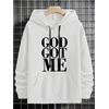 GOD GOT ME 3 İPLİK BEYAZ KAPŞONLU SWEAT