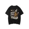 I Need More Space Baskılı Siyah T-Shirt 