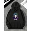 JOKER BASKILI 3 İPLİK SİYAH KAPŞONLU SWEAT