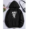 JUST DO İT BASKILI SİYAH 3 İPLİK KAPŞONLU SWEAT