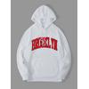 KIRMIZI BROOKLYN 3 İPLİK BEYAZ KAPŞONLU SWEAT