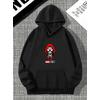 MARVEL 3 İPLİK SİYAH KAPŞONLU SWEAT