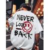 Never Look Back Baskılı T-Shirt 