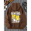 NEW YORK KAHVERENGİ 3 İPLİK KAPŞONLU SWEAT