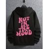 NOT İN THE MOON 3 İPLİK SİYAH KAPŞONLU SWEAT