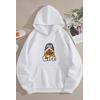 PUG LİFE 3 İPLİK BEYAZ KAŞONLU SWEAT