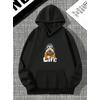 PUG LİFE 3 İPLİK SİYAH KAŞONLU SWEAT